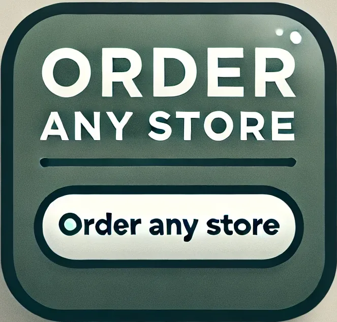 dall·e 2024 07 05 16.14.04 a square logo labeled 'order any store' in a style that matches the buttons and logos on cravify.io. the logo should be modern, clean, and minimalist,